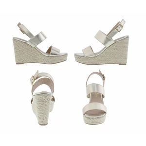 WOMENS wedge platform sandals shoes size 12 gold